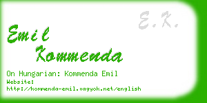 emil kommenda business card